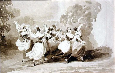 Taniec w ringu (atrament na papierze)
