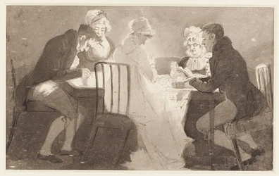 Grupa przy stole, 1806 (wc na papierze)