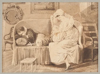 Trzy na sofie, 1805 (wc na papierze)