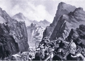 Zagłada armii greckiej, ilustracja z Hutchinsons History of the Nations VOL 4 c.1920s