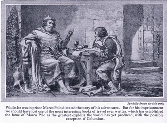 Podczas pobytu w więzieniu Marco Polo podyktował historię swoich przygód, ok. 1950