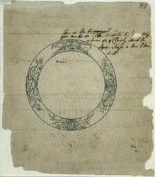 Ms 3972/3 Projekt tarczy dla czwartego chronometrażysty (pióro i atrament)