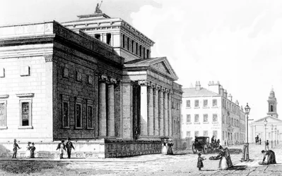 The Royal Institution, Manchester, grawerowane przez Richarda Winklesa, c.1836
