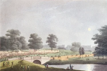 Widok na jarmark w Hyde Parku, wyryty przez Matthew Dubourga, 1 sierpnia 1814 (rycina kolorowana)