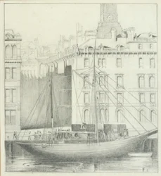 Quayside, Newcastle (ołówek na karcie)