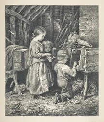 Tablica 27. Dzieci, z „Nature Pictures”, seria trzydziestu oryginalnych ilustracji narysowanych na drewnie przez J. H. Della i rytowanych przez R. Patersona. John Henry Dell
