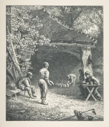Tablica 30. Scena duszpasterska, z „Obrazy natury. Seria trzydziestu oryginalnych ilustracji narysowanych na drewnie przez J.H. Della i grawerowanych przez R. Patersona.John Henry Dell