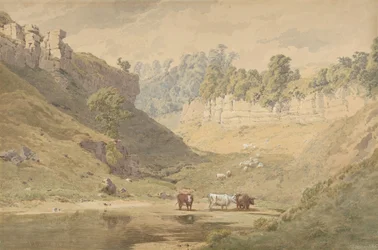 Bydło przy wodopoju w dolinie, 1830-86.