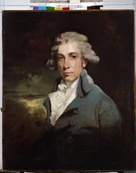 Portret irlandzkiego polityka i dramaturga Richarda Brinsleya Sheridana (1751-1816)"" (Portret dramaturga i męża stanu wigów Richarda Brinsleya Sheridana (1751-1816) Obraz Johna Hoppnera (1758-1810) XVIII w. Wymiary 77x30,3 cm Muzeum