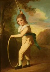 Portret mistrza Williama Morgana z obręczą i kijem