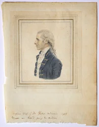Portret sir kapitana Westa z Dutton Indiaman, 1785.
