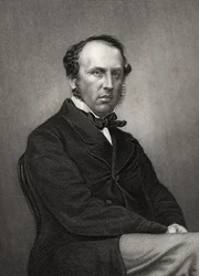 Charles John Canning, 1. hrabia Canning, grawerowane przez D.J. Funt z fotografii, z „Historii buntu indyjskiego”, opublikowanej w 1858 r.