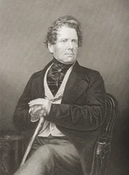 Fox Maule Ramsay (1801-74) 11. hrabia Dalhousie i 2. lord Panmure, grawerowane przez D.J. Pound z fotografii, z Salonu wybitnych osobistości, tom 2, wydanej w Londynie, 1860 (engr