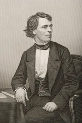 John Bartholomew Gough (1817-86) rytowany przez D.J. Pound z fotografii, z „The Drawing-Room of Eminent Personages, Volume 2”, wydanej w Londynie, 1860