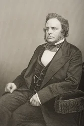 John Bright (1811-89) grawerowane przez D.J. Pound z fotografii, z „The Drawing-Room of Eminent Personages, tom 2”, wydanej w Londynie, 1860 (rycina)