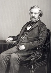 Martin Farquhar Tupper (1810-89) grawerowany przez D.J. Pound z fotografii, z „The Drawing-Room of Eminent Personages, Volume 2”, wydanej w Londynie, 1860
