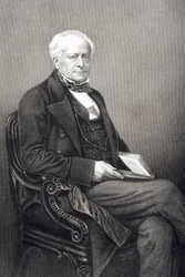 Sir Fitzroy Kelly (1796-1880) grawerowany przez D.J. Pound z fotografii, z „The Drawing-Room of Eminent Personages, Volume 2”, wydanej w Londynie, 1860