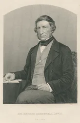 Sir George Cornewall Lewis, wyryty przez D.J. Pounda z fotografii, z "The Drawing-Room of Eminent Personages, Volume 2", wydanej w Londynie, 1860 r.