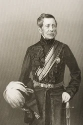 Sir John Fox Burgoyne (1782-1871) grawerowany przez D.J. Pound z fotografii, z „The Drawing-Room of Eminent Personages, Volume 2”, wydanej w Londynie, 1860