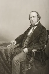Thomas Wright (1810-77) grawerowane przez D.J. Pound z fotografii, z „The Drawing-Room of Eminent Personages, Volume 2”, wydanej w Londynie, 1860