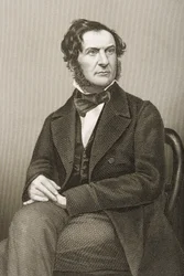 William Ewart Gladstone (1809-98) grawerowany przez D.J. Pound z fotografii, z „The Drawing-Room of Eminent Personages, Volume 2”, wydanej w Londynie, 1860