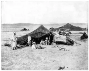 Obóz karawanowy, Sahara, koniec XIX wieku