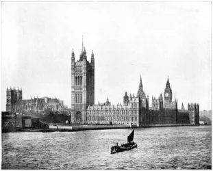 Houses of Parliament, Londyn, koniec XIX wieku.