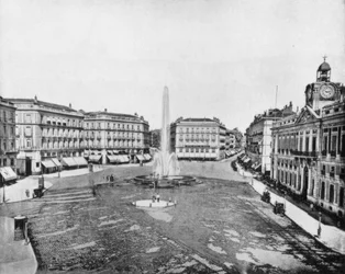 Puerta Del Sol, Madryt, Hiszpania, koniec XIX wieku
