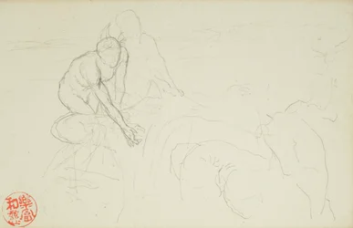 Achilles i Xanthus, z folio La Farge nr 849 i nr 860, jeden z 42 rysunków