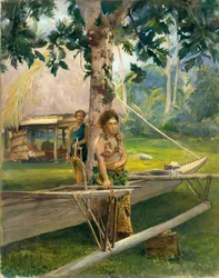 Portret Faase, Taupo, czyli oficjalnej dziewicy z zatoki Fagaloa, i jej duenny z Samoa