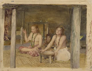 Siva z Siakumu Making Kava w domu Tofae, ok. 1893