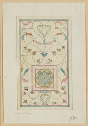 Studium szkła (celtycki krzyż z klejnotami w arabesce), ok. 1881-82 (akwarela)