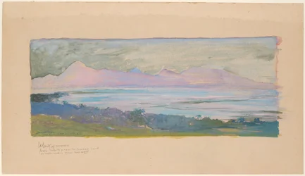 Wyspa Moorea widziana przez cieśninę z Tahiti, styczeń 1891
