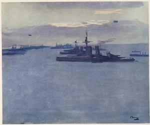 Firth of Forth, wiatr, 1917, z publikacji Brytyjscy artyści na froncie, Kontynuacja frontu zachodniego, 1918