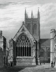 Kaplica Merton College, z czworoboku, Oxford, 1834.