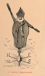 Klerykalny kogut na dachu, około 1860, około 1860