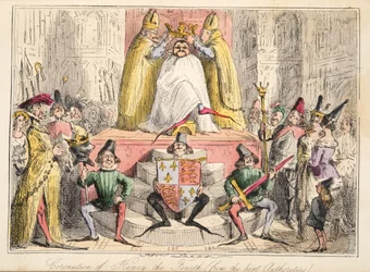 Koronacja Henryka IV (według najlepszych źródeł), z „Komicznej historii Anglii”, opublikowano w 1864