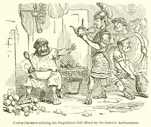 Curius Dentatus odmawiający wspaniałego prezentu oferowanego przez Ambasadorów Samnitów