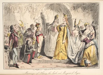 Małżeństwo Henryka VI z Małgorzatą Anjou, z The Comic History of England, wyd. 1864 (akwaforta ręczna)