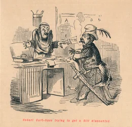 Robert Curthose próbuje uzyskać zniżkę na rachunek, c1860, c1860
