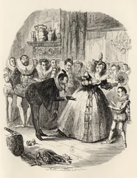 Parapetówka, z „Legend Ingoldsby” Thomasa Ingoldsby, wydanej przez Richarda Bentleya und Son, 1887