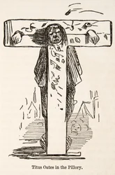 Titus Oates w filarze, z The Comic History of England, wyd. 1864