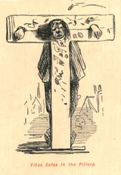 Tytus Oates w pręgierzu, 1897.