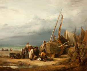 Widok na wybrzeże w Hastings, 1832