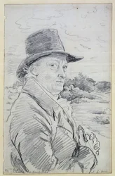 William Blake w kapeluszu, (napis: Wm Blake w Hampstead) c.1825 (ołówek)