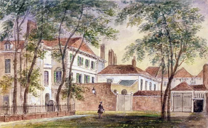 Widok domu i muzeum zmarłej księżnej Portland (1715-1785) 1796 (wc na papierze)
