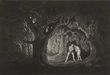 Adam słyszy Głos Wszechmogącego, c.1827 (mezzotinta)