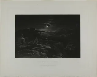 David Sparet Saul w Hachila, z Illustrations of the Bible