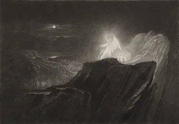 Anioły strzegące raju nocą, c.1827 (mezzotinta)