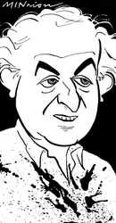 Ralph Steadman, karykatura autorstwa Johna Minniona